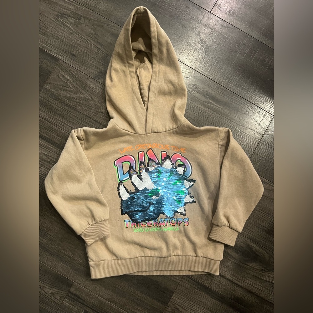 H&M Kids Tan Dinosaur Hoodie